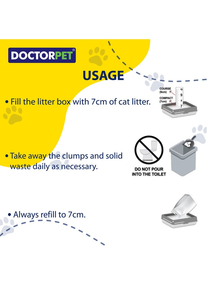DOCTERPET Doctor Pet Cat Litter Lemon 10L – 100% Natural Clumping Bentonite,Scented, Ultra Absorbent,Easy Scooping, Dust-Free, Odor Control, Easy Scooping, Hypoallergenic & Non-Stick Paw Formula - Image 4