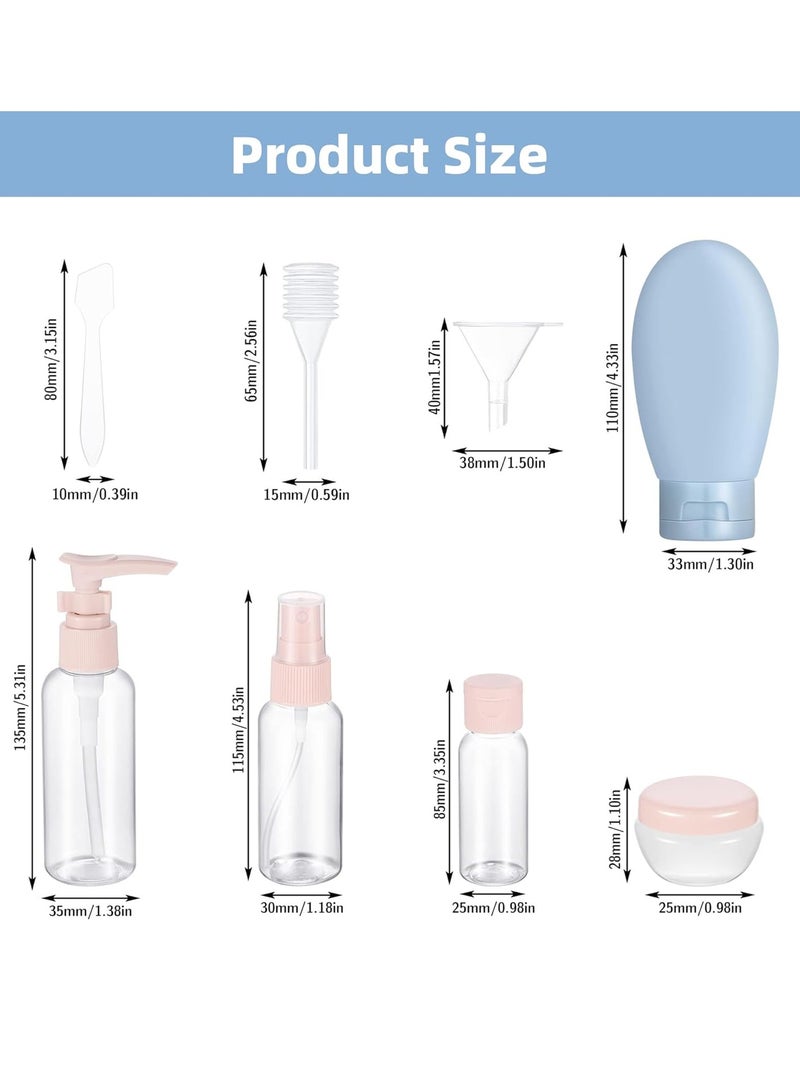 Adando Adando 11Pack Silicone Travel Bottles Set Travel Bottles for Filling Toiletries Refillable Cosmetic Container Kits Leak-Proof Portable Travel Pump Bottle Suitable for Lotion/Shampoo/Skincare - Image 2