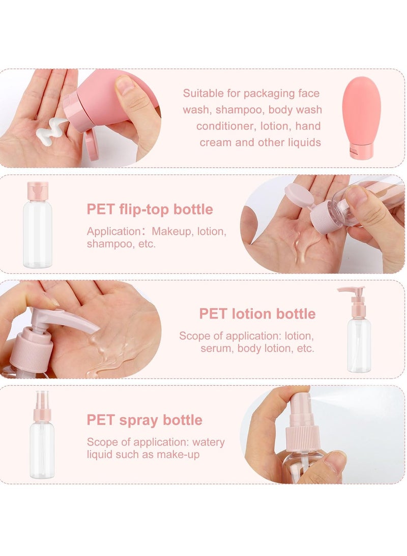 Adando Adando 11Pack Silicone Travel Bottles Set Travel Bottles for Filling Toiletries Refillable Cosmetic Container Kits Leak-Proof Portable Travel Pump Bottle Suitable for Lotion/Shampoo/Skincare - Image 4