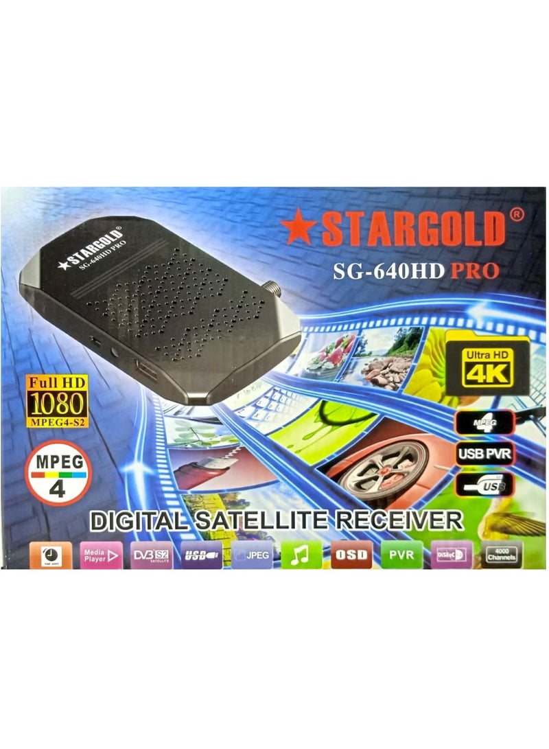 Stargold SG-640HD PRO Digital Satellite Receiver with 4K Ultra HD MPEG4 Support and USB PVR  - Image 4