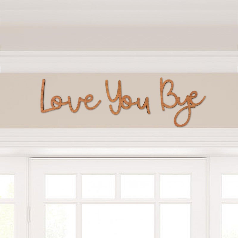 Dripykiaa Love You Bye Wood Sign Decor Decor Boho Decor 31.5 Wood Grain Wall Decor - Image 1