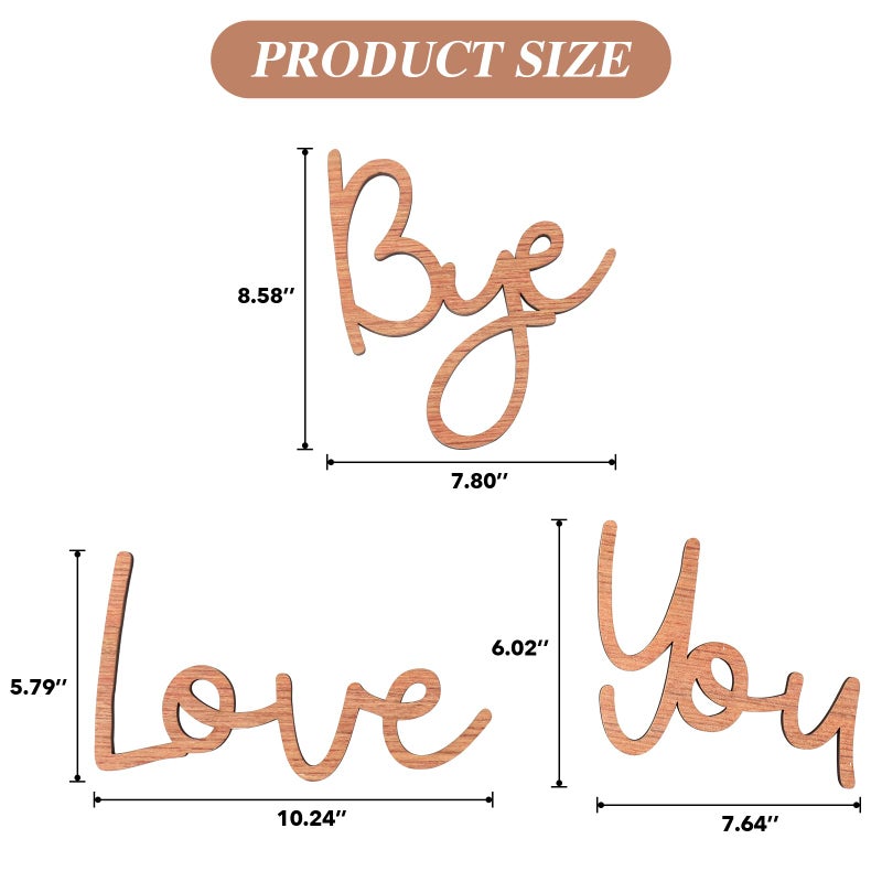 Dripykiaa Love You Bye Wood Sign Decor Decor Boho Decor 31.5 Wood Grain Wall Decor - Image 2