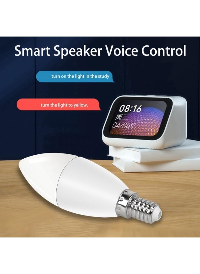 Lezonic Smart WiFi Multicolor E14 Bulb C37 5W RGB Warm Cool White 2700K-6500K Dimmable Compatible with Alexa Google Home for Home Use and Indoor Lighting - Image 4