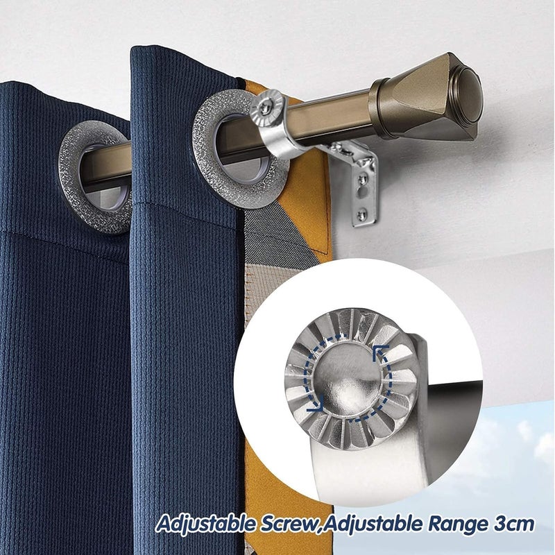 Royal Apex 1pcs Curtain Rod Bracket CP Adjustable 1 Inch Open Curtain Rail Holder Metal Curtain Holder with Screws & Drilling Kit for Bedroom, Living Room & Shower Rail - Image 4