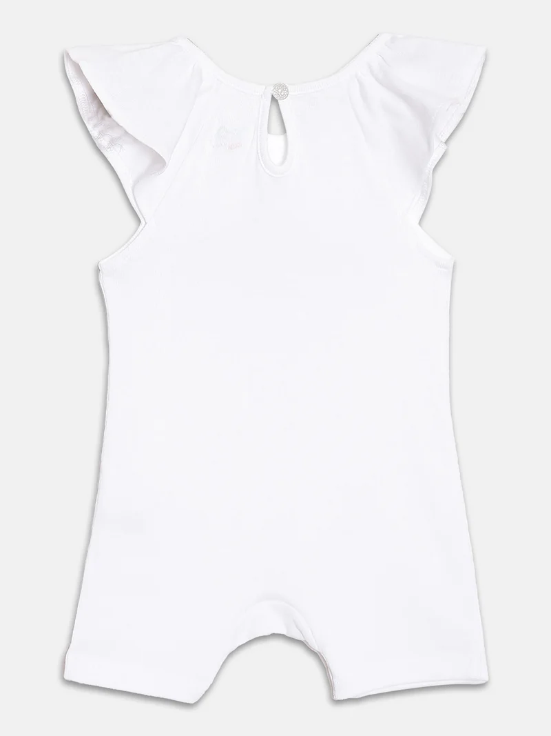 Broon Broon Infant Girls Pink and White Printed Organic Cotton Rompers Pack of 2
