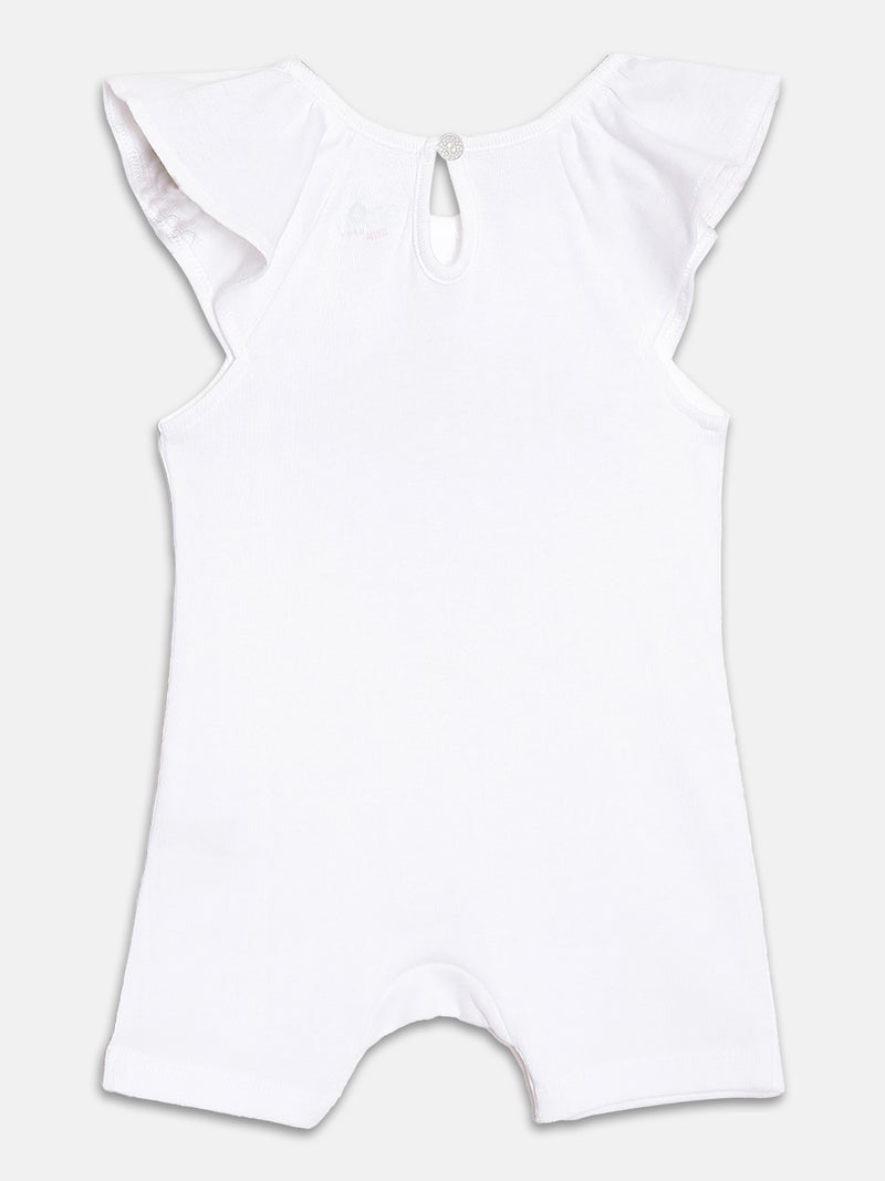 Broon Infant Girls Pink and White Printed Organic Cotton Rompers Pack of 2 - Image 4