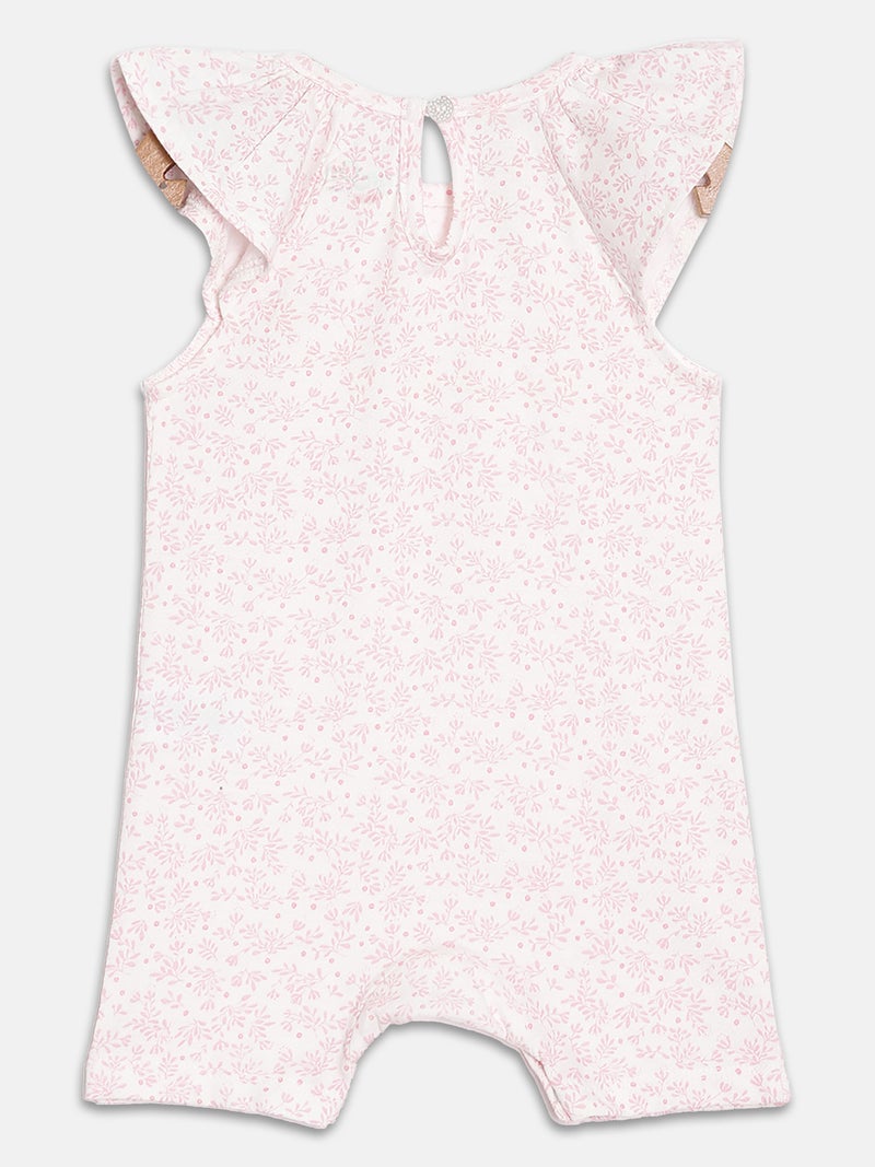 Broon Infant Girls Pink and White Printed Organic Cotton Rompers Pack of 2 - Image 5