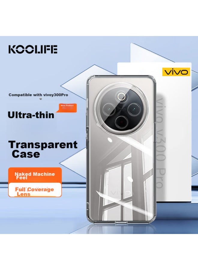 Koolife Phone Case For Vivo Y300pro, Protective Cover For Y300pro, Full Lens Protection, Simple Skin-friendly Transparent Soft Shell, Fingerprint-resistant Back Cover - Image 1