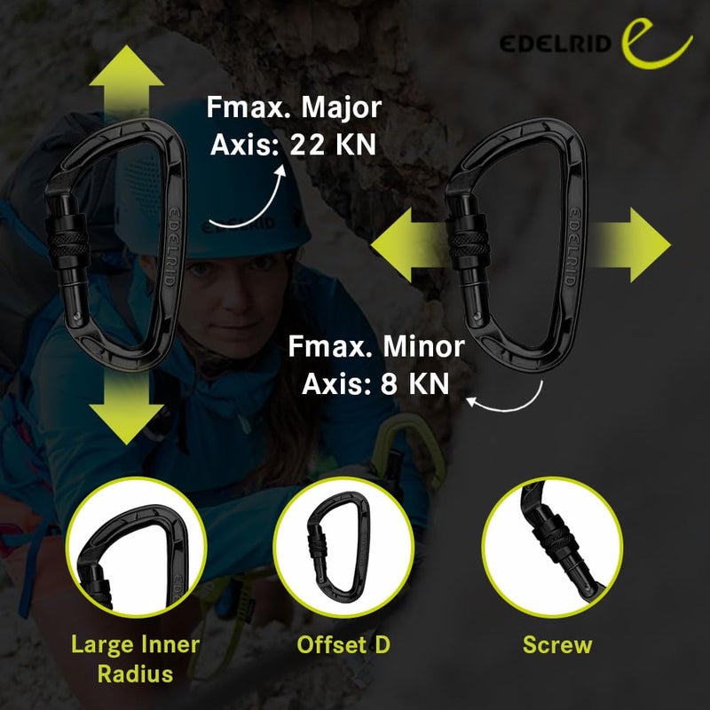 EDELRID Pure Screw 23KN Carabiner II Lightweight and Sturdy for Climbing & Fall Arrest Systems II Weight - 46 G (CE 0082) - Image 5