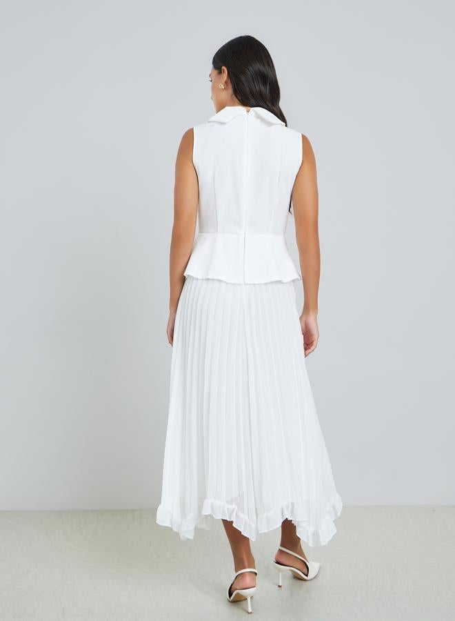 ستايلي فستان ميدي بنمط بليزر بدون أكمام - Image 5