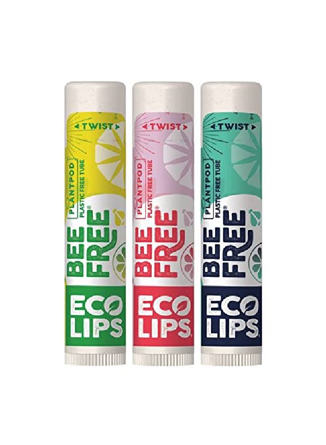 Eco Lips Bee Free Vegan Lip Balm Made Without Beeswax ; Candelilla Wax Organic Cocoa Butter & Coconut Oil Lip Care Soothe & Moisturize Dry Cracked And Chapped Lips 100% Plasticfree Plant Pod Packaging - Image 2