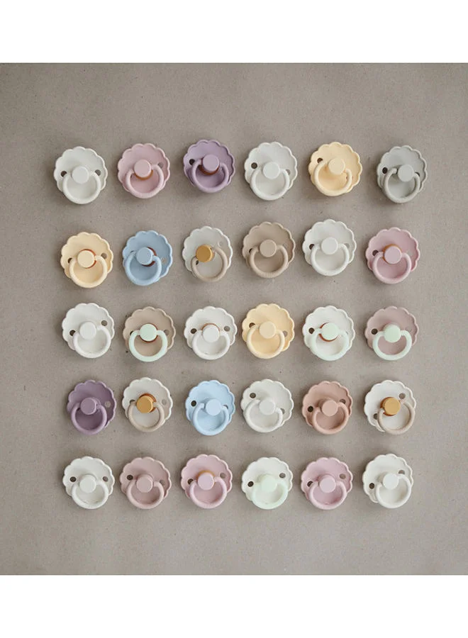 FRIGG Daisy Latex Baby Pacifier, 6-18 Months, Pack of 2, Size 2 - Blush/Cream