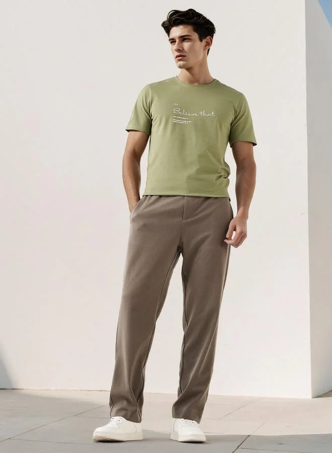 Iconic Iconic Slogan Print Pique T-shirt