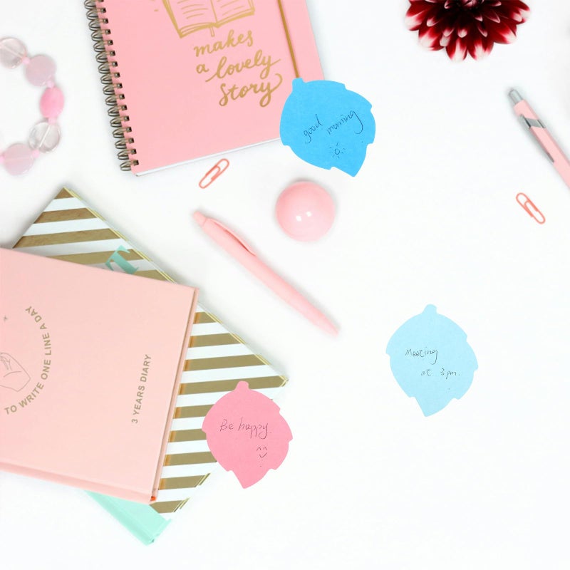 Leaf Shape Self Stick Memo Pads 16pcs Set Removable Adhesive Notes For Office School Home - Image 5