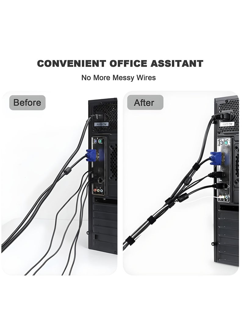 5 Meter Velcro Cord Ties - Cable Organizer, Nylon USB Cord Ties, Wire Winder Clip, Cable Holder, Reusable Fastening Tape for Mobile Phone, PC, Mouse Cords Management