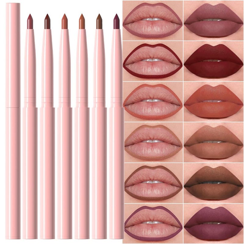 evpct 6Pcs Retractable Lip Liner Pencils Set Pack for Shaping  Sculpting Lips Mauve Maroon Dark Red Orange Nude Chocolate Brown Plum Creamy Matte Velvet Pigmented Lip Liner lipliners Crayon Lipstick