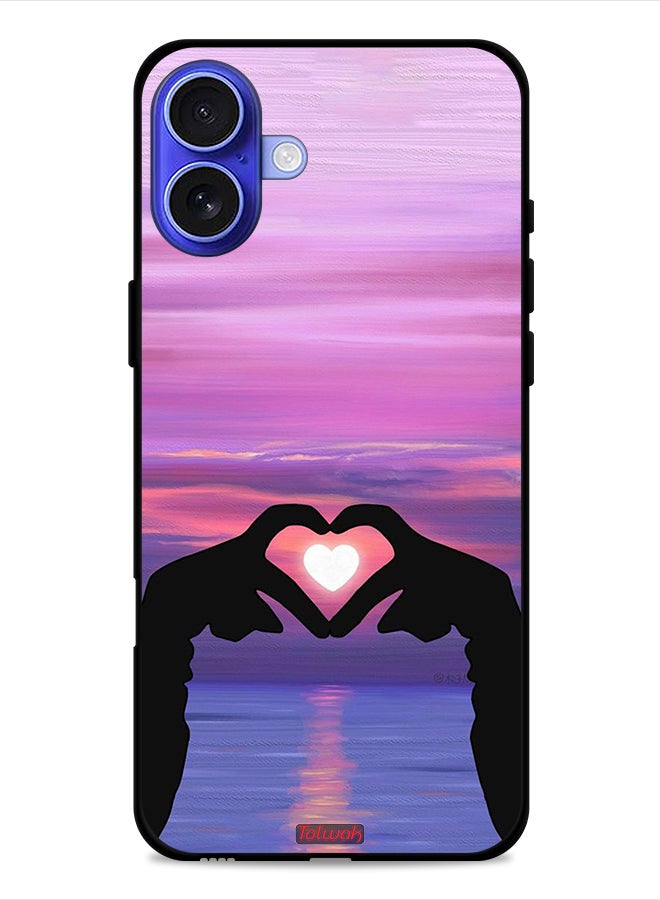 Tolwak Apple iPhone 16 Plus Protective Case Cover Heart Moon - Image 1