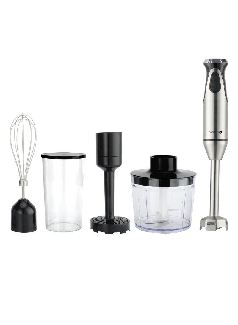 DOTS Dots 5-in-1 Hand Blender, 5-in-1 Hand Blender, 1000W Electric Blender, Stainless Steel Blades, 500ml chopping bowl, 700ml food processor for juices, smoothies, purees, baby food, soups and smoothies FBH1011S4  - Image 1