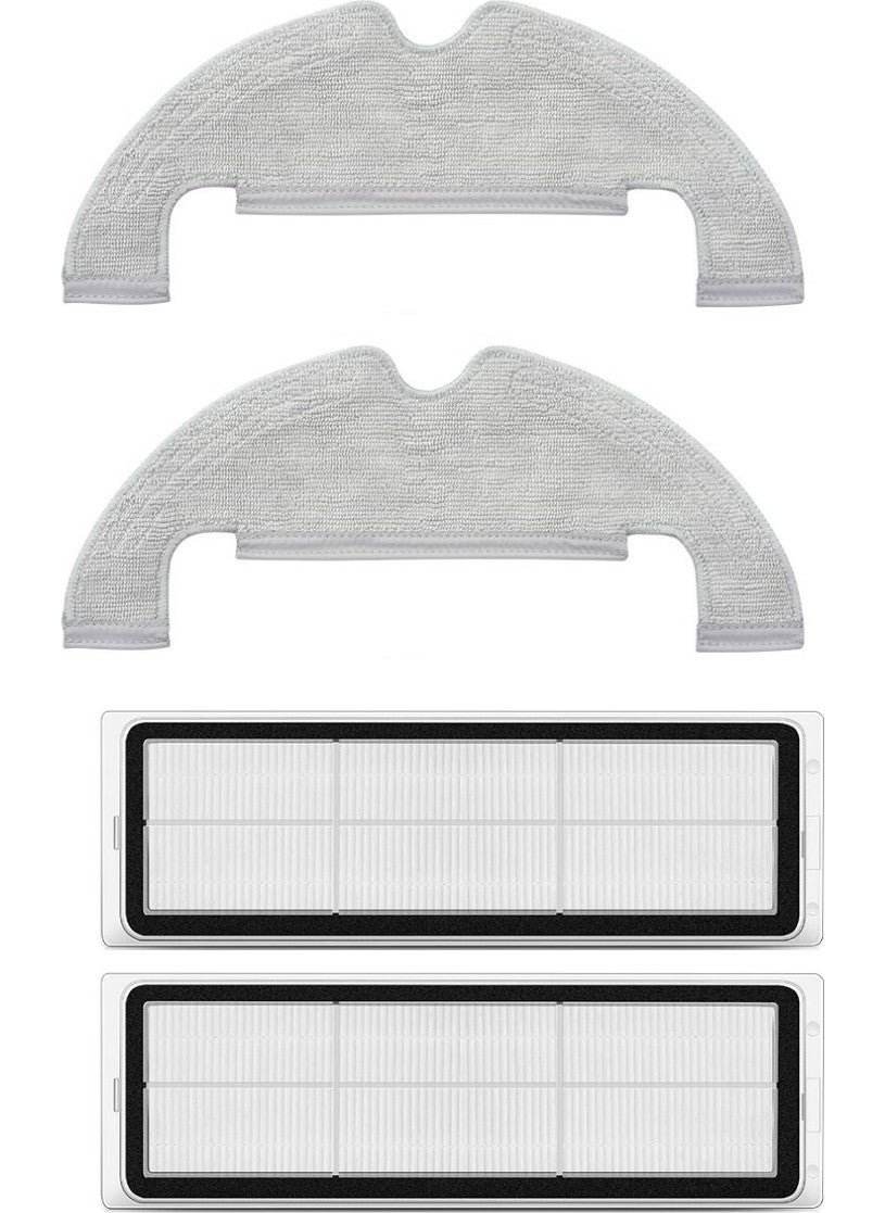 robotyedek - Xiaomi Vacuum Mop 2 Ultra Compatible Spare Mop and Hepa Filter - 4 Pieces - Image 1