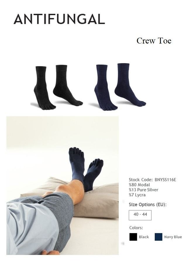 bonnysilver - AntiFungal Toe Crew Women Silver Socks - Image 1