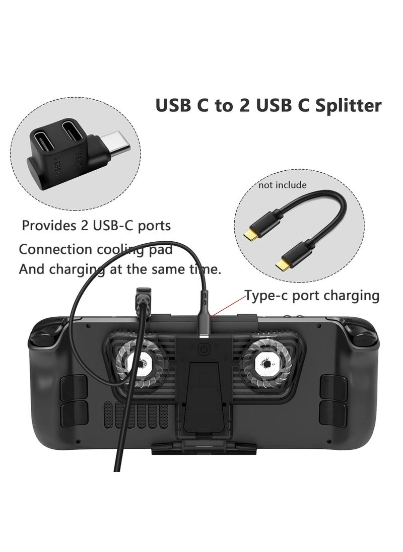 Oasisgalore - USB C Adapter, Type-C to 2 USB 3.1 USB C PD100W Charging Connector, 90 Degree USB C Male to Dual USB-C Female Adapter for Smartphone Laptop Tablet - Image 1