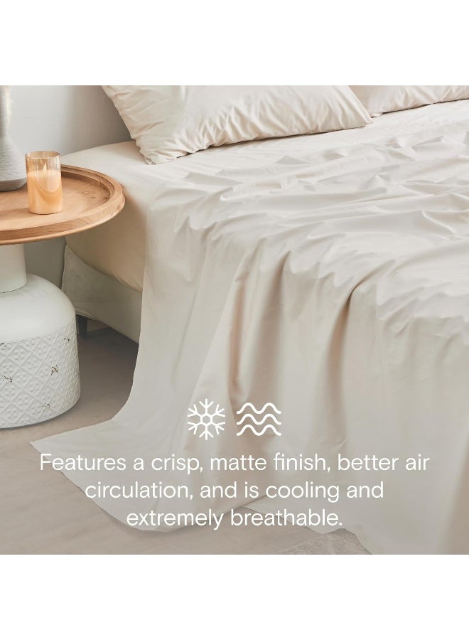 DOZ by SIJO 100% GOTS Certified Organic Cotton Sheet, Ultra Percale Long Staple Cotton, Cool Crisp, Lightweight Breathable, Deep Pocket, 4pc 2 Pillowcases 1 Fitted 1 Flat (Fog, King) - Image 4