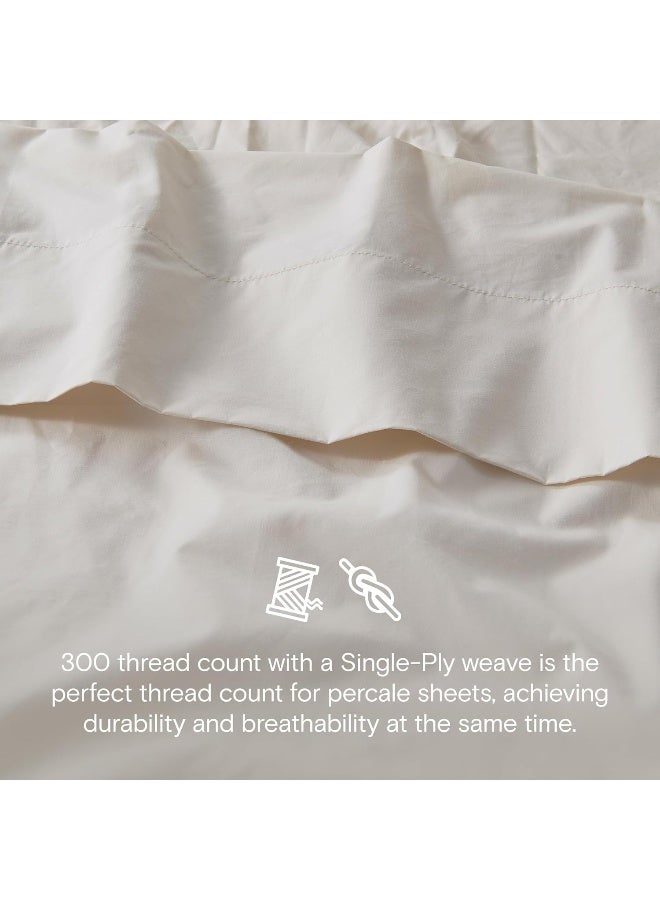 DOZ by SIJO 100% GOTS Certified Organic Cotton Sheet, Ultra Percale Long Staple Cotton, Cool Crisp, Lightweight Breathable, Deep Pocket, 4pc 2 Pillowcases 1 Fitted 1 Flat (Fog, King) - Image 3