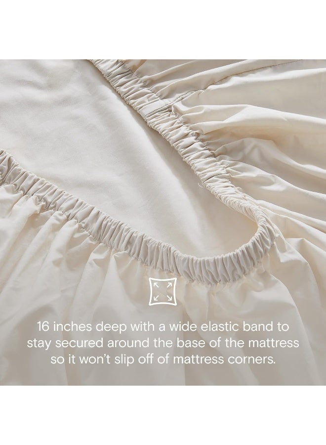 DOZ by SIJO 100% GOTS Certified Organic Cotton Sheet, Ultra Percale Long Staple Cotton, Cool Crisp, Lightweight Breathable, Deep Pocket, 4pc 2 Pillowcases 1 Fitted 1 Flat (Fog, King) - Image 5