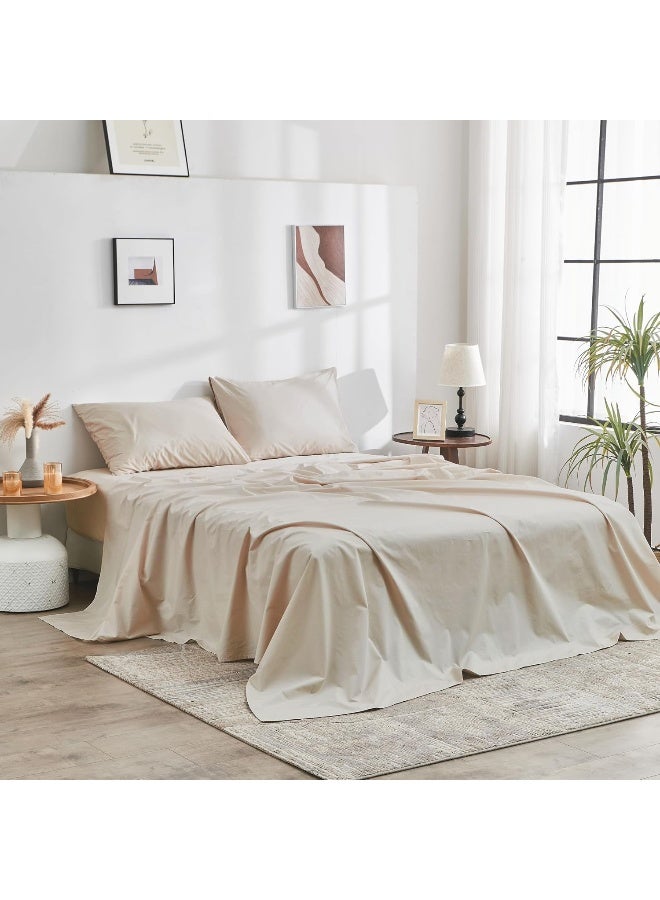 DOZ by SIJO 100% GOTS Certified Organic Cotton Sheet, Ultra Percale Long Staple Cotton, Cool Crisp, Lightweight Breathable, Deep Pocket, 4pc 2 Pillowcases 1 Fitted 1 Flat (Fog, King) - Image 1