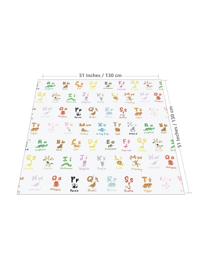 WOMUMON 51" Splat Mat for Under High Chair/Arts/Crafts, Baby Washable Spill Mat Waterproof Anti-Slip Floor Splash Mat, Portable Play Mat and Table Cloth - Image 2