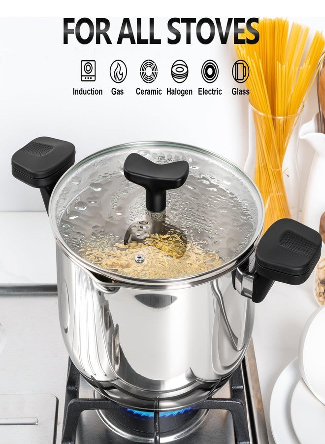 MICHELANGELO Stainless Steel Pasta Pot with Strainer Lid - Pasta Cooker | 6 Quart Induction Pot for All Cooktops, 6 Qt Spaghetti Pots with Strainer Lid - Image 4