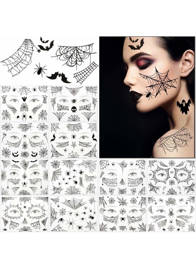 Zonon 36 Sheets Halloween Face Tattoo - Spider Webs, Temporary Body Art - Shoulder, Back, Spider Sticker - Witch Costume, Cosplay Theme Party - Women, Girls Favors - Image 5