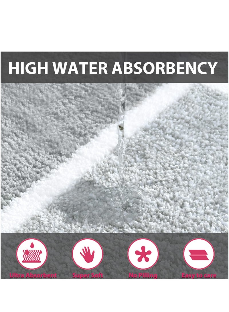Excefore Non-Slip Bathroom Rug Mat Extra Soft Absorbent Premium Bath Rug Machine Washable Fluffy Microfiber Floor Mats for Bathroom Tub Sink Shower 17"x24" - Image 5