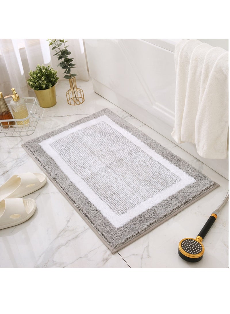 Excefore Non-Slip Bathroom Rug Mat Extra Soft Absorbent Premium Bath Rug Machine Washable Fluffy Microfiber Floor Mats for Bathroom Tub Sink Shower 17"x24" - Image 2