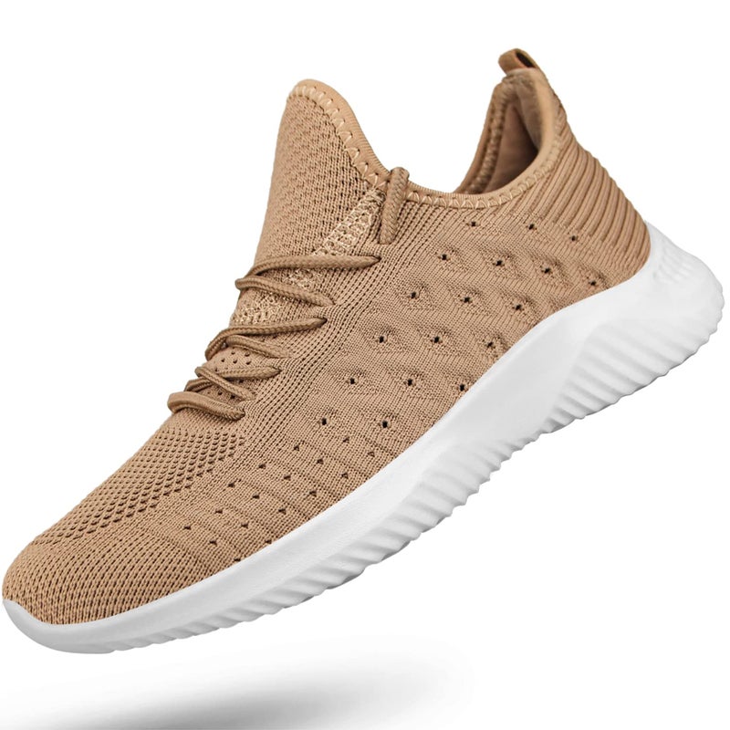 Feethit Womens Slip On Walking Shoes Non Slip Running Shoes Breathable Workout Shoes Lightweight Gym Sneakers Sandy Size 8.5 - Image 1