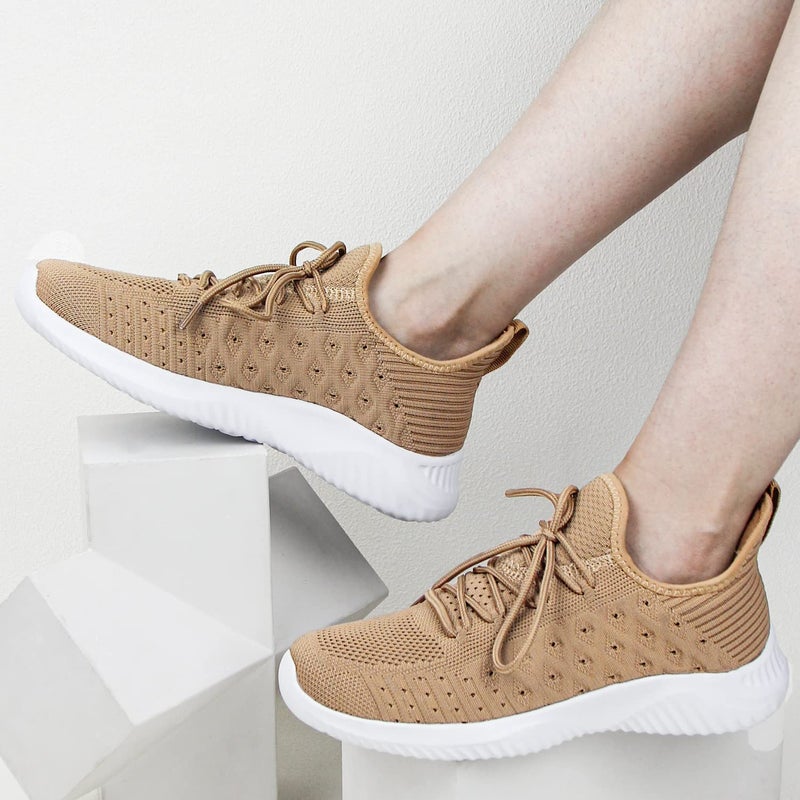 Feethit Womens Slip On Walking Shoes Non Slip Running Shoes Breathable Workout Shoes Lightweight Gym Sneakers Sandy Size 8.5 - Image 2