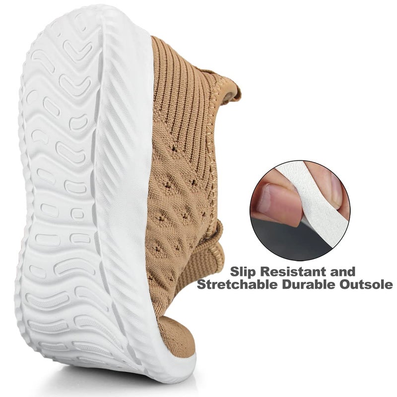Feethit Womens Slip On Walking Shoes Non Slip Running Shoes Breathable Workout Shoes Lightweight Gym Sneakers Sandy Size 8.5 - Image 4