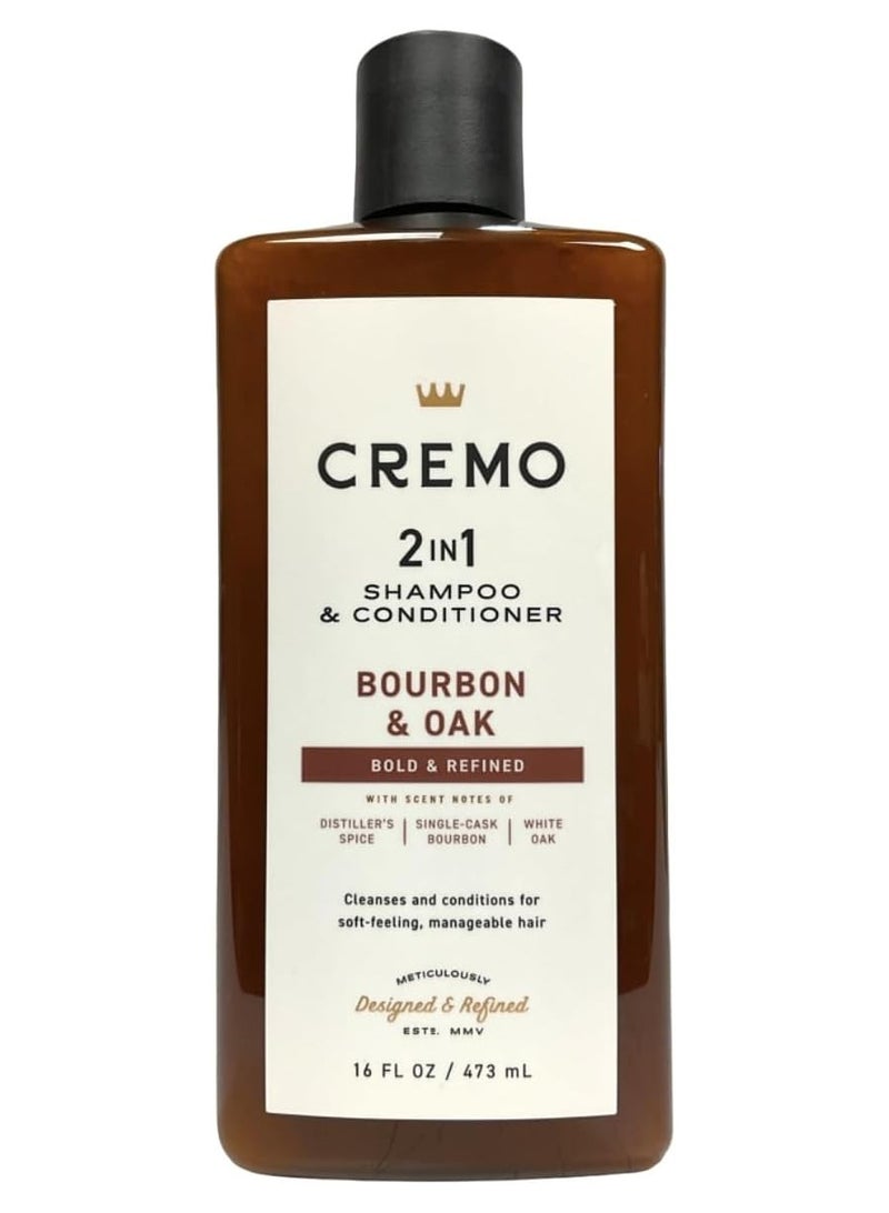 كريمو شامبو وبلسم بوربون آند أوك 2 في 1، 16 أونصة سائلة - Image 1