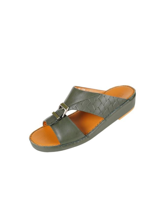 barjeel uno 008-3509 Barjeel Mens Arabic Sandals  BSP1-04 Olive - Image 1