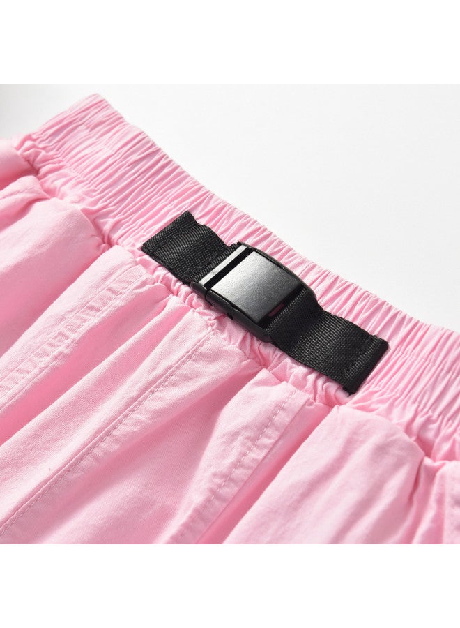 Bornbay summer Girls' Sport Pants - Mid/large Kids' Thin Cargo Pants With Elastic Cuffs, Versatile Casual Trousers - Image 4