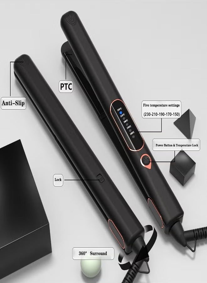 Ceramic Hair Straightener Fast Heat Titanium Hair Straightener for Stylish Styles 2-in-1 Hair Straightener and Curler Dual Voltage Styling Tool for Professional Salon Straightening/Curling/Waving - Image 5