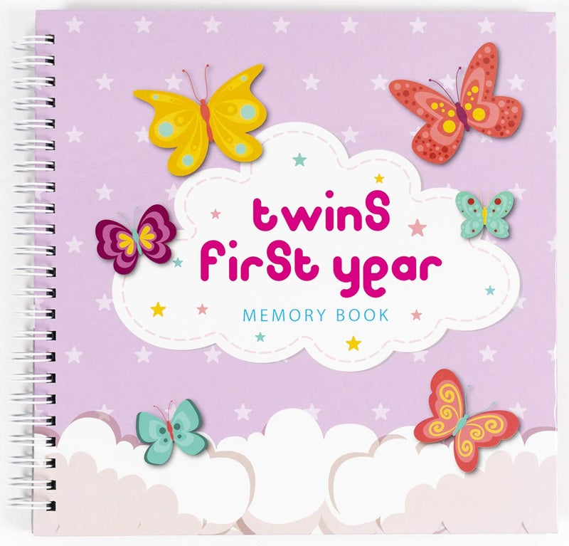 Unconditional rosie Twins Baby Items | First Year Hardcover Memory Book Clouds Edition | Newborn Babies 1st Year Journal and Milestones Photo Album | Perfect and Unique Gift Idea for Baby Showers and Birthday Presents - Image 1