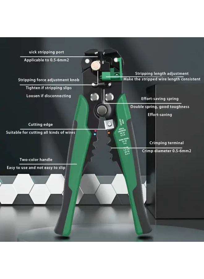Automatic Wire Stripper Cutter Multifunctional Tool with Insulation Stripping and Crimping Device - Image 4
