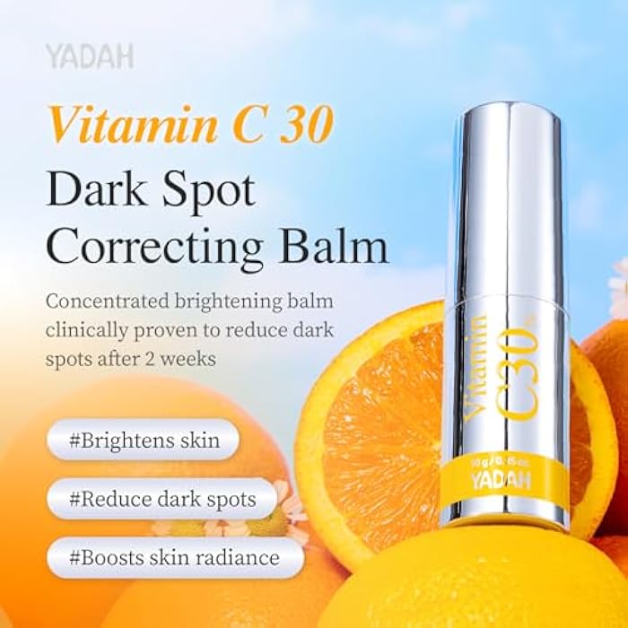 YADAH Vitamin C 30 Correcting Balm (0.35oz) – All-in-one Multi Care for Dark Spot Remover, 30% Pure Ascorbic Acid & Vitamin E for Radiant Nourished Skin, Starter & Finishing Balm and Skin Brightening - Image 2
