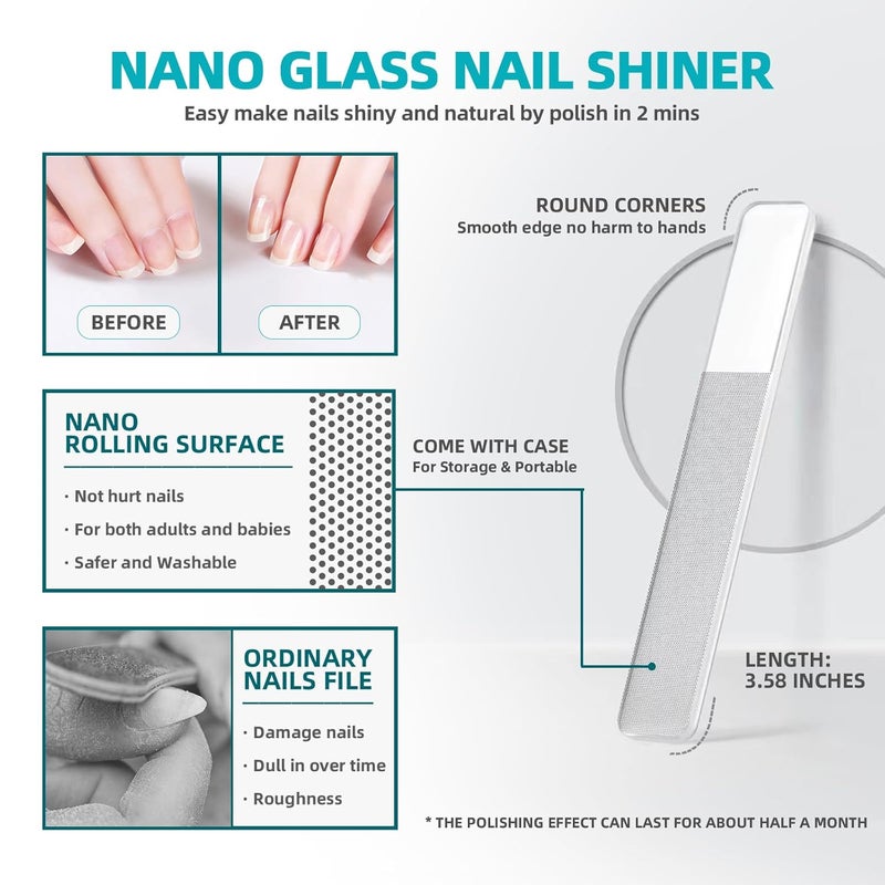 RONAVO 4pcs Cuticle Cutter KitCuticle Trimmer with Cuticle Pusher and Nano Glass Nail ShinerRONAVO Cuticle Remover Nippers Stainless Steel Cutter ClippersProfessional Manicure Tools for Home and Salon Use - Image 5
