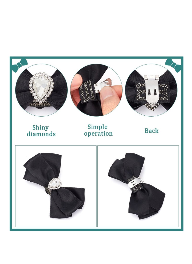 SYOSI - Rhinestone Wedding Shoe Clips, Decorative Shoes Clips, Made of Polyester and Rhinestone, with Brass Buckle Clip, for Pumps Clutch Dress Hat Shoe Clip for Bride Party Shoe Decoration (Black) - Image 1