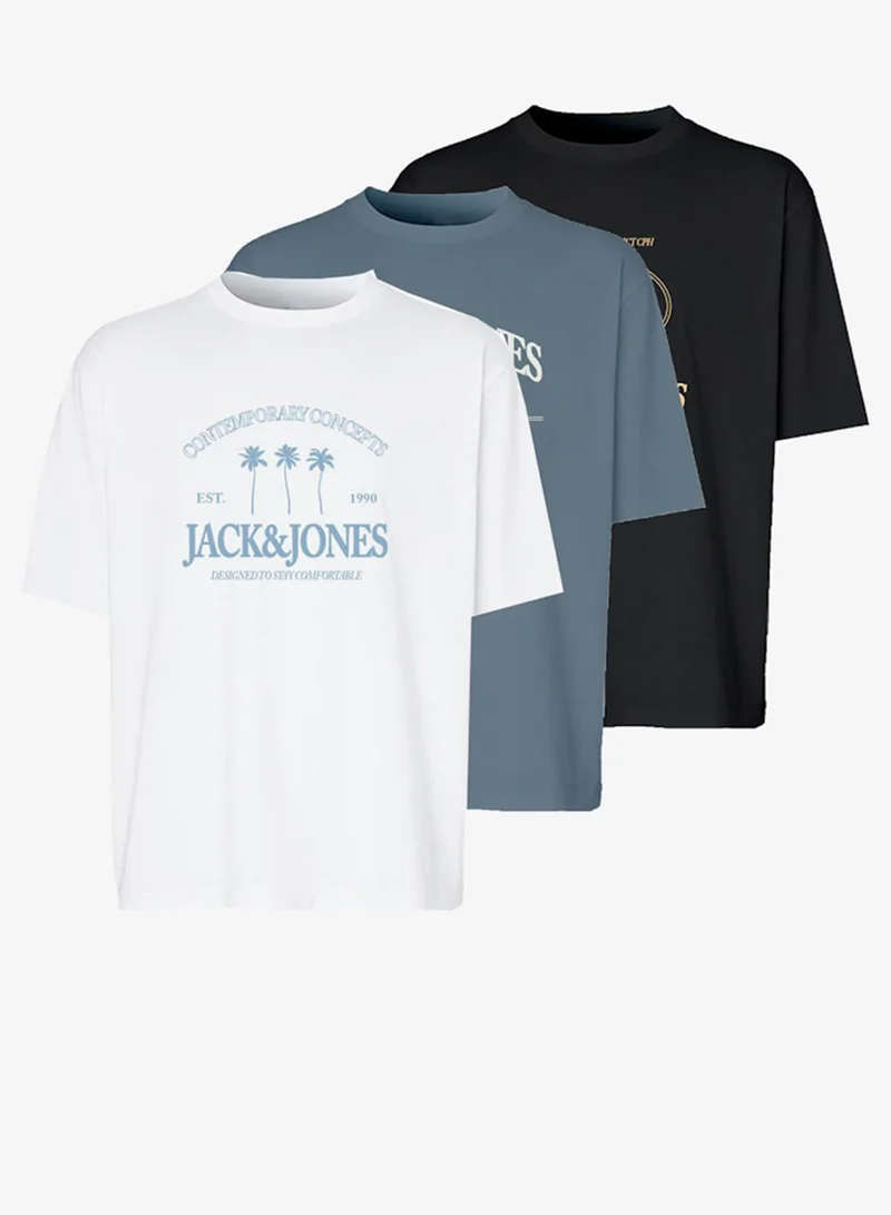 جاك وجونز جونيور تيشيرتات أطفال بياقة دائرية عبوة متعددة