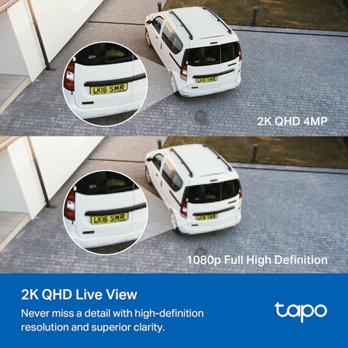 tapo كاميرا الفيضانات Tapo TP-Link 2K QHD للأمان الخارجي، سلكية، 2800 لومن، 270° تعمل بالحركة، كشف مجاني للمركبات/الأشخاص، لا حاجة للاشتراك، تعمل مع أليكسا وGoogle Home C720 - Image 4