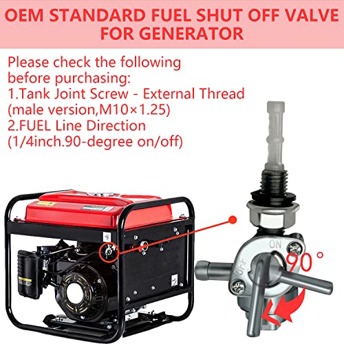 Sofo 2 Pack Generator Male Fuel Petcock Shut Off Valve M10X1.25mm with Fuel Strainer Fit for Honda EU2000i EU2200i EU3000iS for Predator 2000 3500 Inverter for Yamaha EF2000iS EF2200iS Gas Tank Switch - Image 5