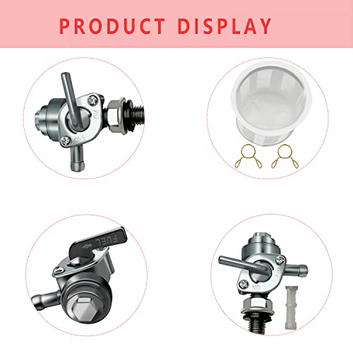 Sofo 2 Pack Generator Male Fuel Petcock Shut Off Valve M10X1.25mm with Fuel Strainer Fit for Honda EU2000i EU2200i EU3000iS for Predator 2000 3500 Inverter for Yamaha EF2000iS EF2200iS Gas Tank Switch - Image 4